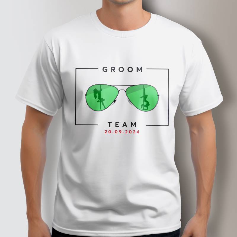 Personalizované tričko na rozlúčku so slobodou - Groom Team Glasses