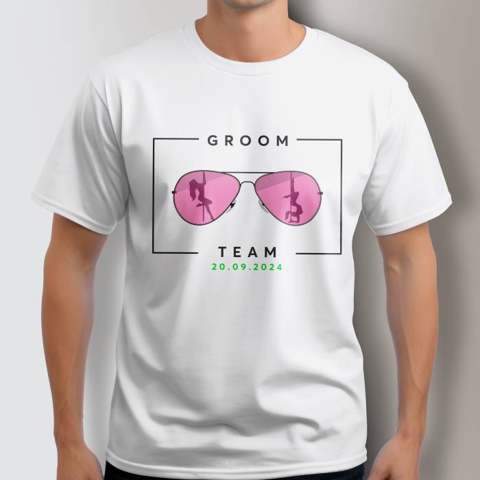 Personalizované tričko na rozlúčku so slobodou - Groom Team Glasses