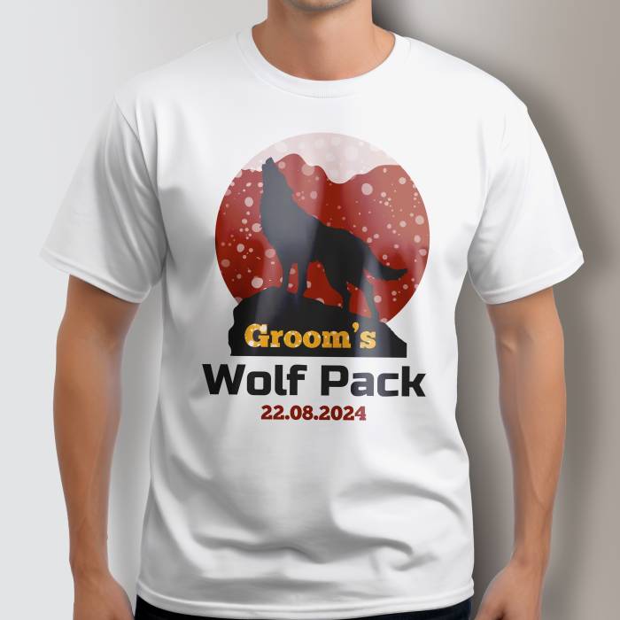 Personalizované tričko na rozlúčku so slobodou - Groom's Wolf Pack