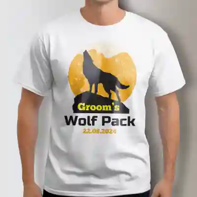 Personalizované tričko na rozlúčku so slobodou - Groom's Wolf Pack