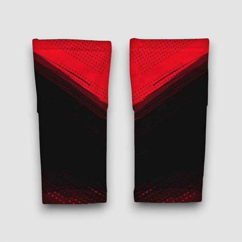 Personalizované futbalové návleky v červeno-čiernej farbe