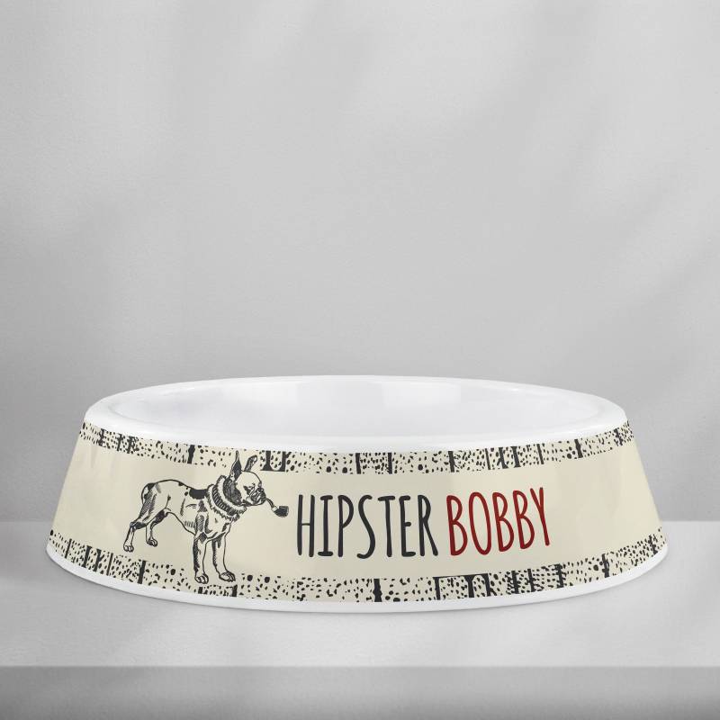 Personalizovaná plastová miska pre psov - Hipster Personalizovaná plastová miska pre psov - Hipster