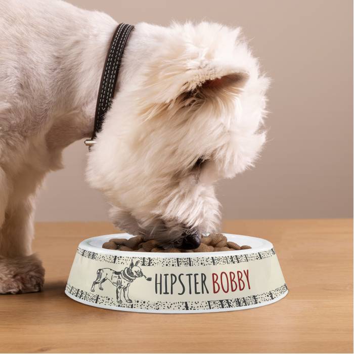 Personalizovaná plastová miska pre psov - Hipster Personalizovaná plastová miska pre psov - Hipster