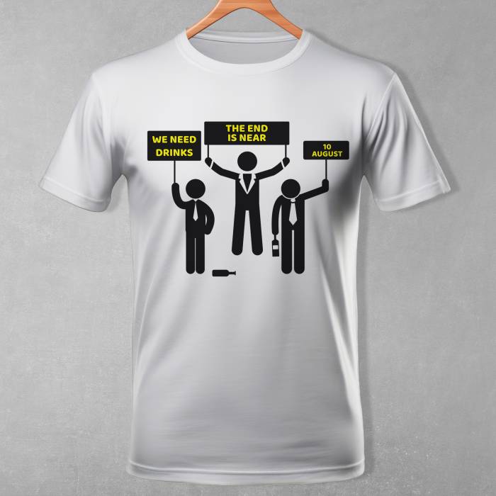 Personalizované tričko na rozlúčku so slobodou - The end is near Personalizované tričko na rozlúčku so slobodou - The end is near