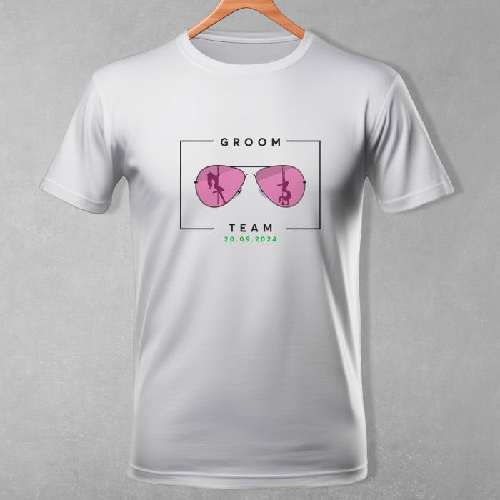 Personalizované tričko na rozlúčku so slobodou - Groom Team Glasses