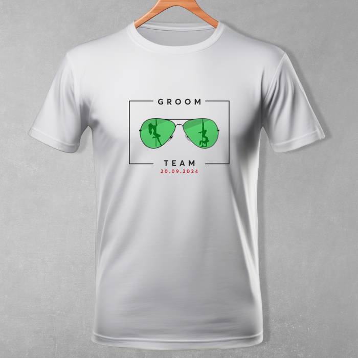 Personalizované tričko na rozlúčku so slobodou - Groom Team Glasses