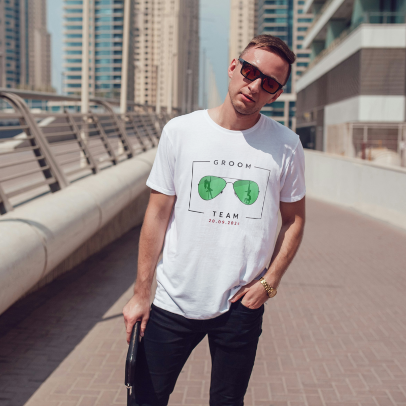 Personalizované tričko na rozlúčku so slobodou - Groom Team Glasses Personalizované tričko na rozlúčku so slobodou - Groom Team Glasses