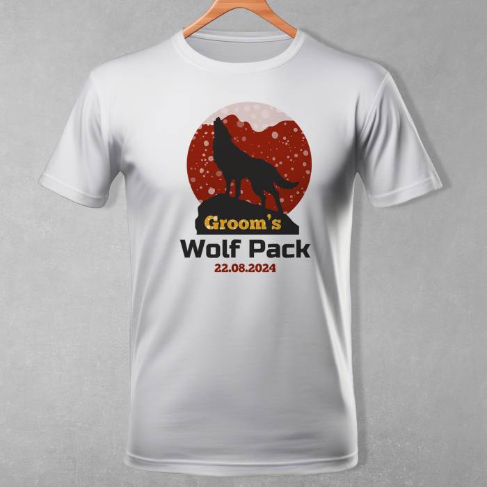 Personalizované tričko na rozlúčku so slobodou - Groom's Wolf Pack