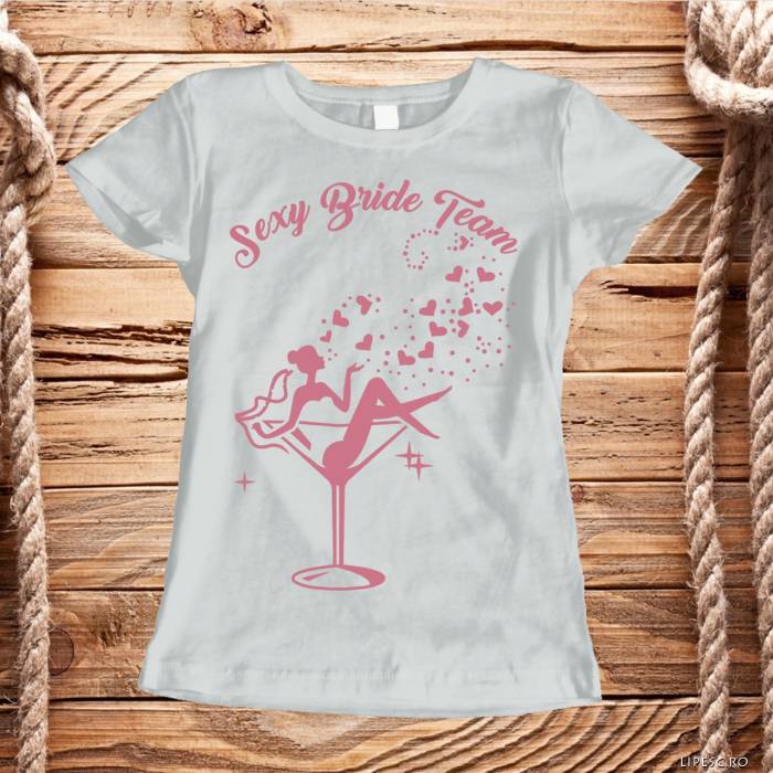 Personalizované tričko na rozlúčku so slobodou – Sexy Bride Team
