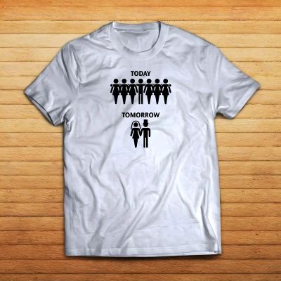 Personalizované tričko na rozlúčku so slobodou – Single Today, Married Tomorrow