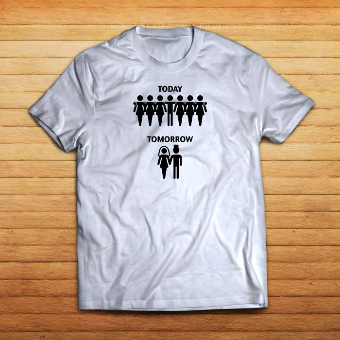 Personalizované tričko na rozlúčku so slobodou – Single Today, Married Tomorrow Personalizované tričko na rozlúčku so slobodou – Single Today, Married Tomorrow