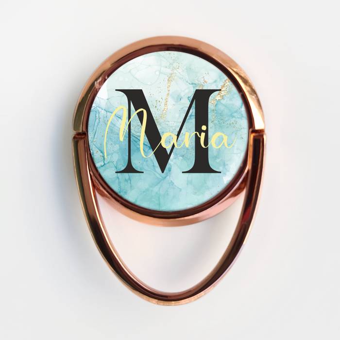 Personalizovaný držiak na telefón v tvare prsteňa - S iniciálou a menom