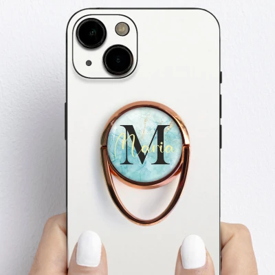 Personalizovaný držiak na telefón v tvare prsteňa - S iniciálou a menom