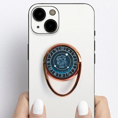 Personalizovaný držiak na telefón v tvare prsteňa – Vodnár
