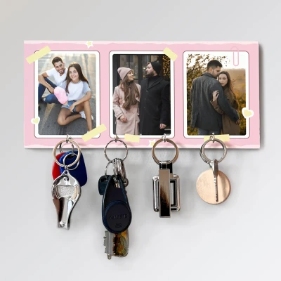 Personalizovaný držiak na kľúče – S tromi obrázkami