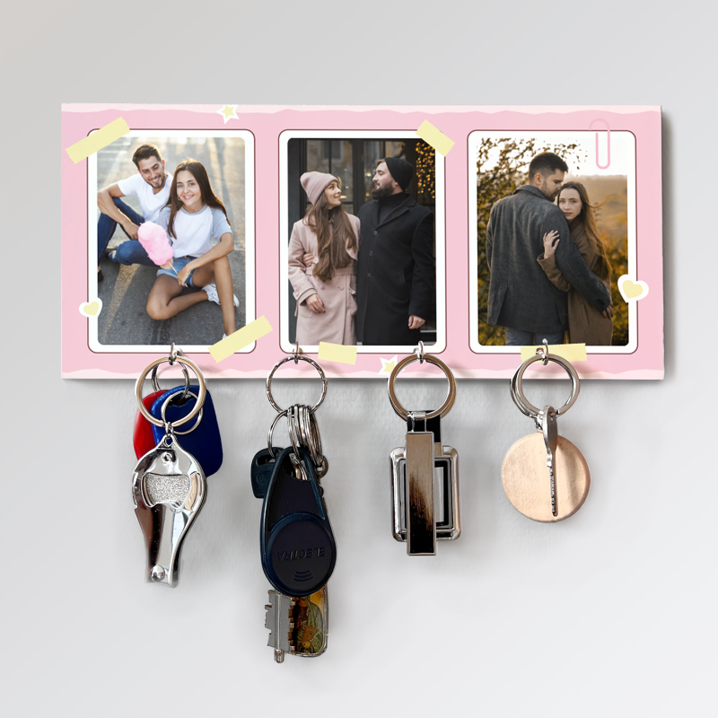 Personalizovaný držiak na kľúče – S tromi obrázkami