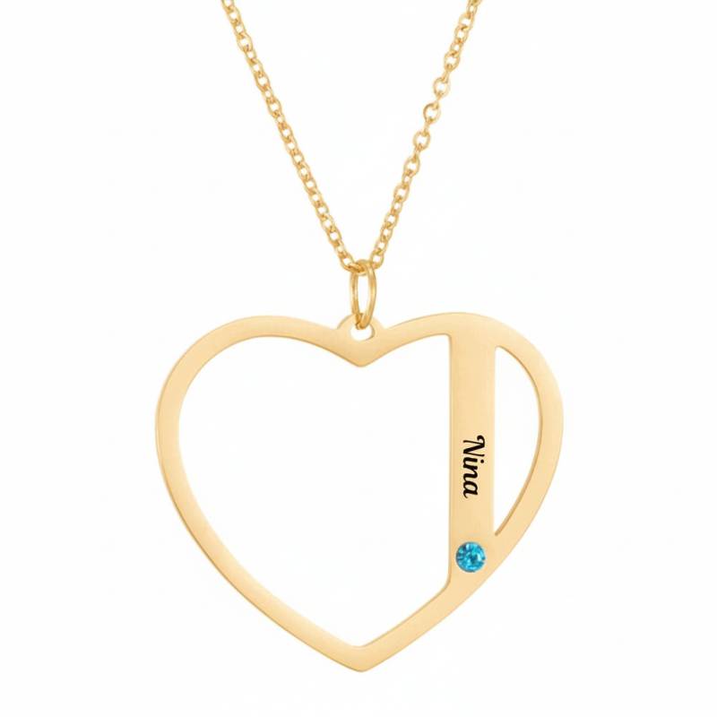 Náhrdelník s príveskom v tvare srdca s menom
