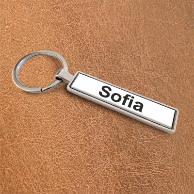 Kľúčenka na auto - Biele meno