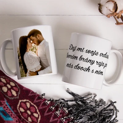 Hrnček s fotografiou a textom 