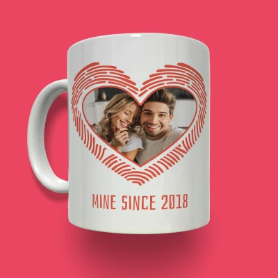 Personalizovaný hrnček - Odtlačok v tvare srdca s fotografiou