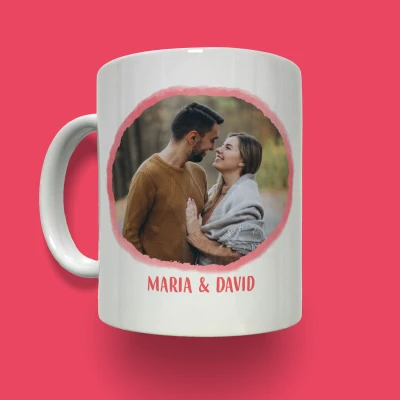 Personalizovaný hrnček - Akvarelové písmo a fotka