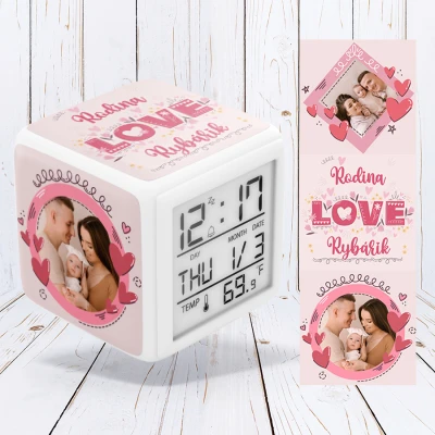 Personalizované digitálne hodiny - Family Love