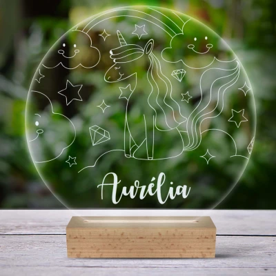 Personalizovaná 3D LED lampa - Jednorožec