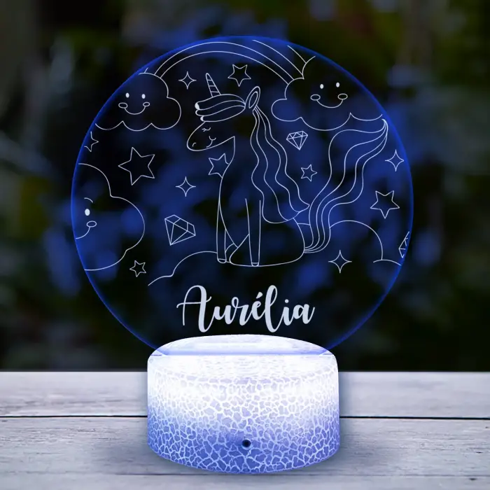 Personalizovaná 3D LED lampa - Jednorožec
