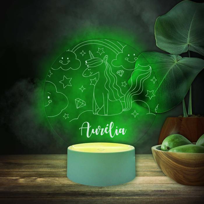 Personalizovaná 3D LED lampa - Jednorožec