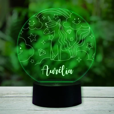 Personalizovaná 3D LED lampa - Jednorožec