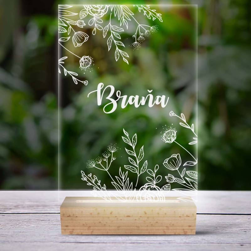 Vlastná 3D LED lampa s rastlinným vzorom