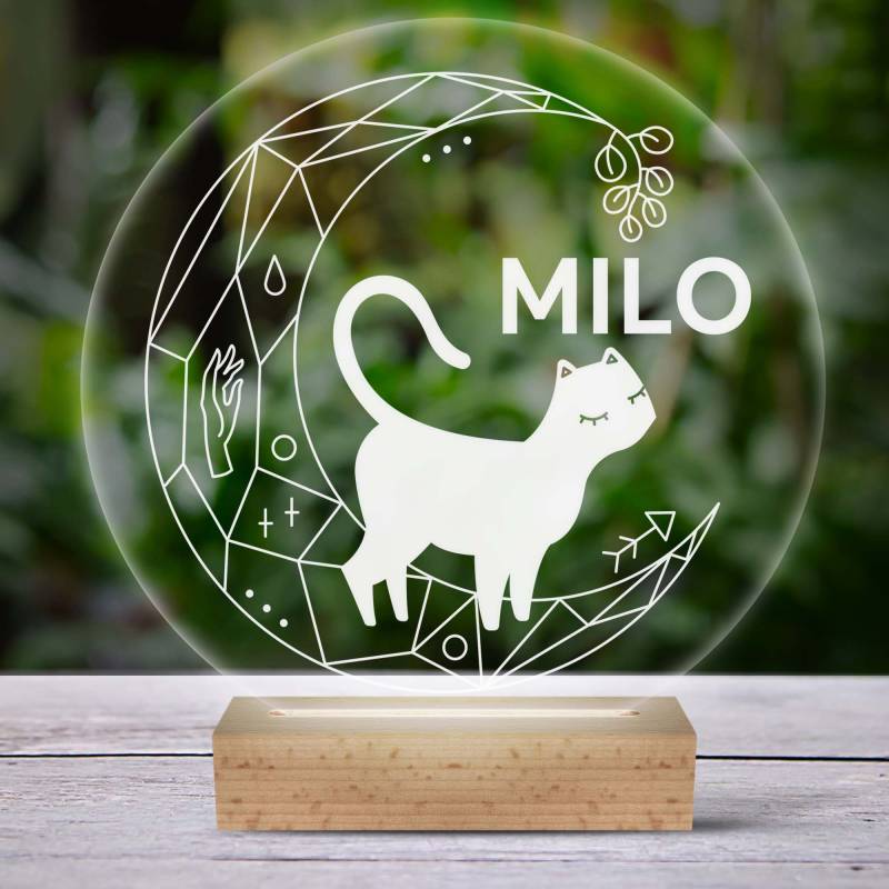 Prispôsobená led lampa s mačkou