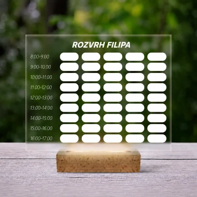 Personalizovaná 3D LED lampa na rozvrh