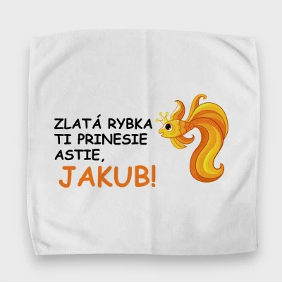 Personalizovaný uterák na desiatový box – Zlatá rybka
