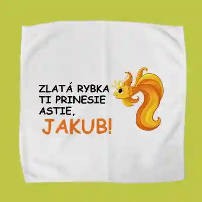 Personalizovaný uterák na desiatový box – Zlatá rybka