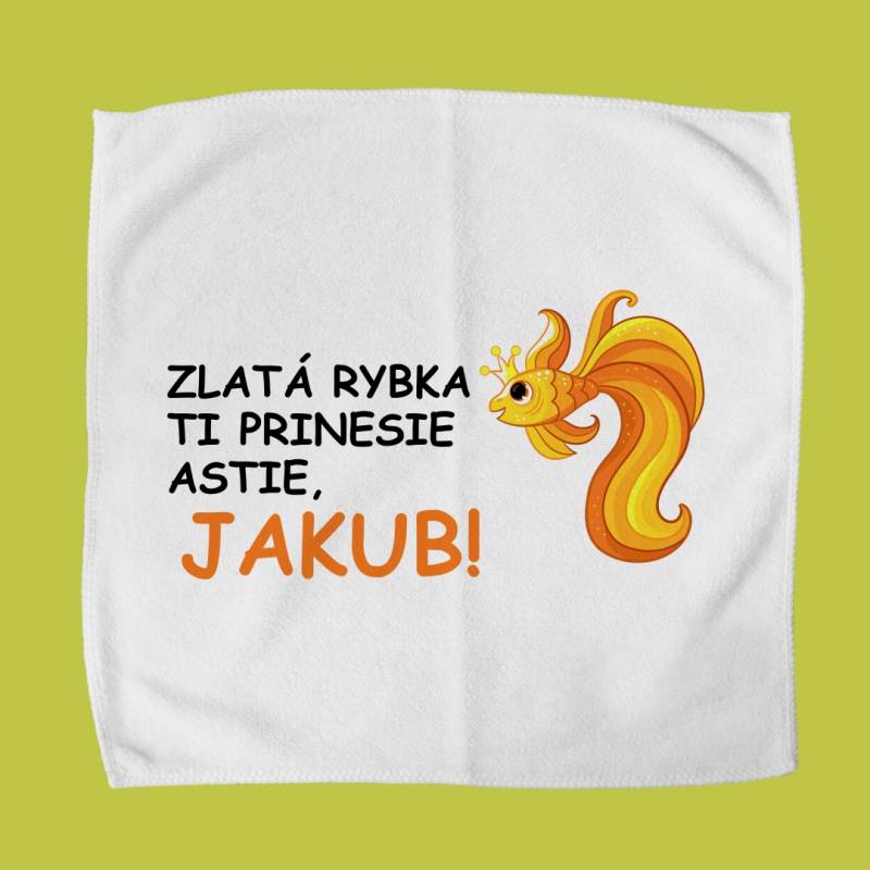 Personalizovaný uterák na desiatový box – Zlatá rybka