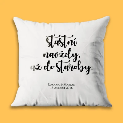 Personalizovaný vankúš - Šťastní až do hlbokej staroby