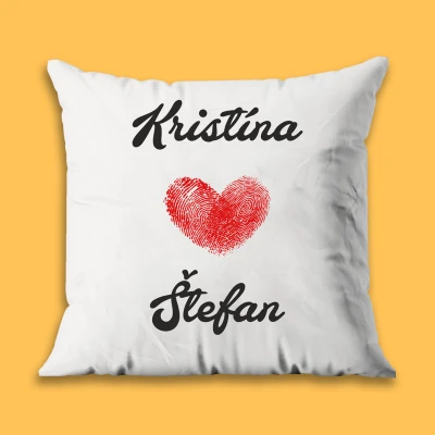 Personalizovaný vankúš - Odtlačok srdca