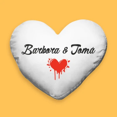 Personalizovaný vankúš v tvare srdca - Graffiti srdce