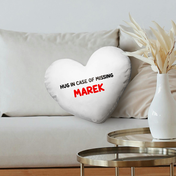 Personalizovaný vankúš v tvare srdca - Objatie