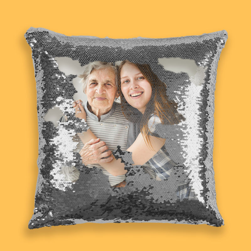 Personalizovaný vankúš s flitrami - Farebný