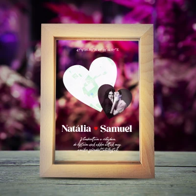 Svietiaci fotorámik – Súradnice