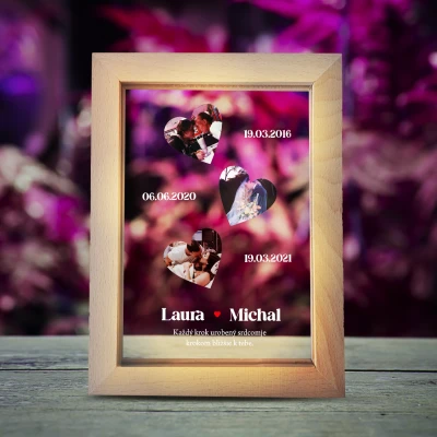 Svietiaci fotorámik – Láska