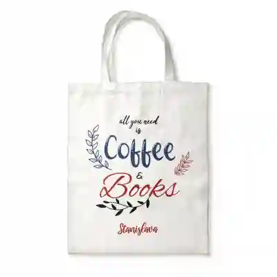 Taška personalizované - Coffee and Books