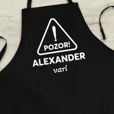Personalizovaná kuchynská zástera - Pozor, varí!