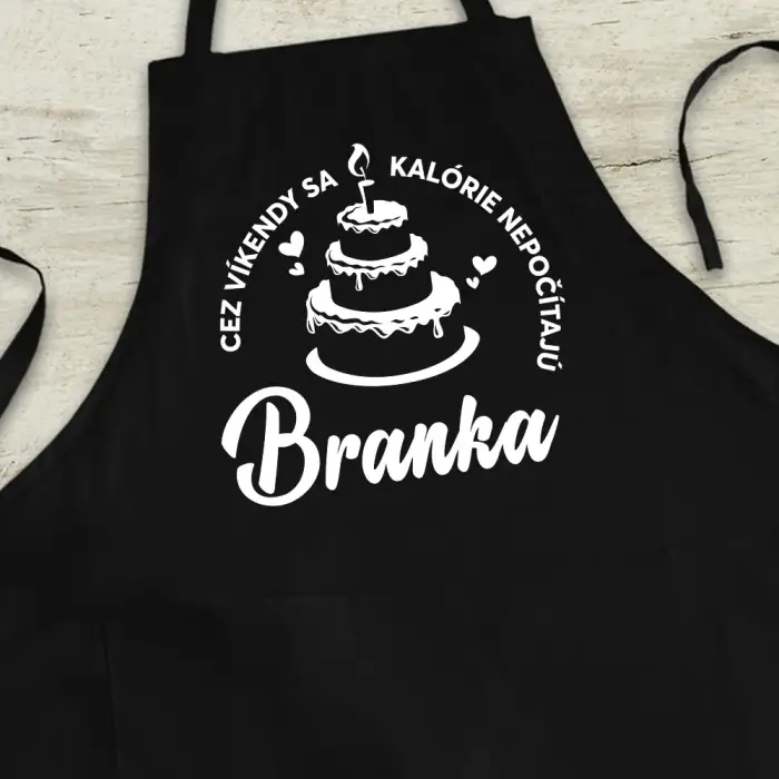 Personalizovaná kuchynská zástera - Kalórie sa nepočítajú počas víkendu Personalizovaná kuchynská zástera - Kalórie sa nepočítajú počas víkendu