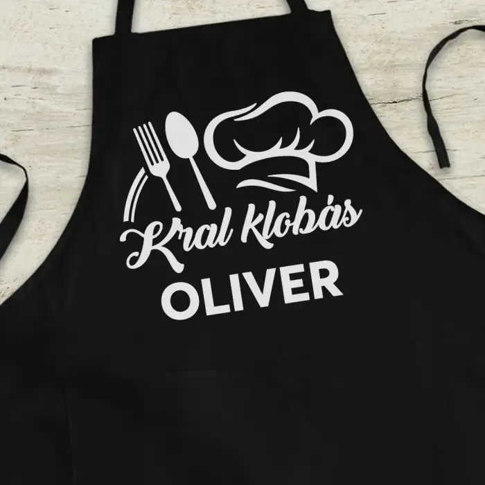 Personalizovaná kuchynská zástera - Král klobások Personalizovaná kuchynská zástera - Král klobások