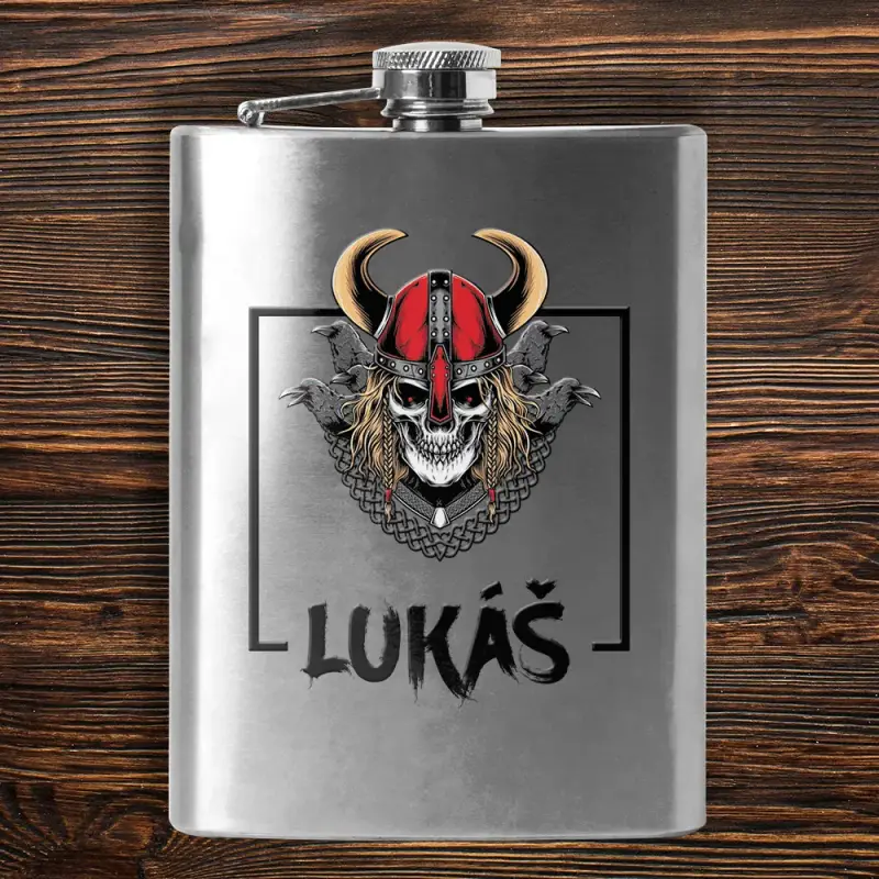 Personalizované vreckové flaše - S vikingom Personalizované vreckové flaše - S vikingom