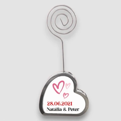 Stojan na fotku v tvare srdca - Meno a Dátum