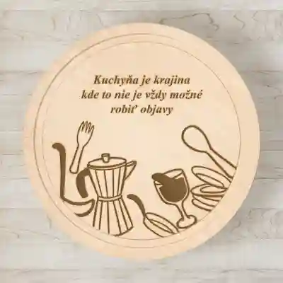 Kruhová krájacia doska s personalizáciou - Cooking
